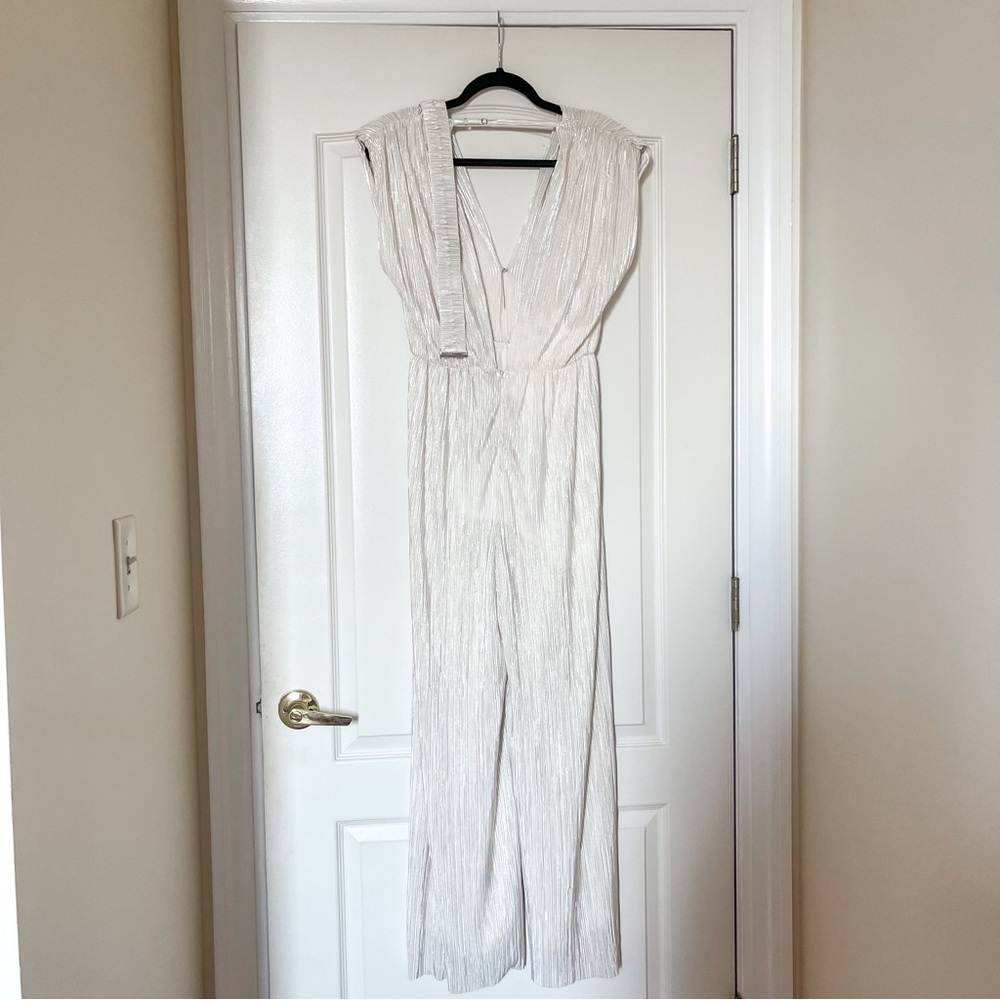 Sabina Musayev Saffron‎ White Metallic Jumpsuit Size S - Picture 5 of 5